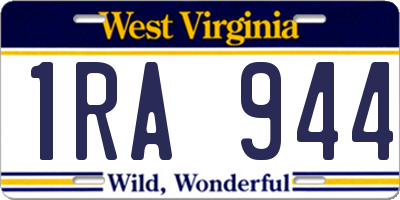 WV license plate 1RA944