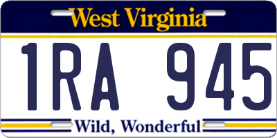 WV license plate 1RA945