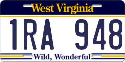 WV license plate 1RA948