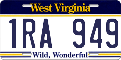 WV license plate 1RA949