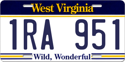 WV license plate 1RA951