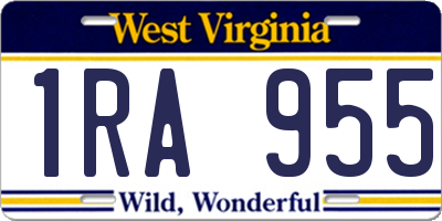 WV license plate 1RA955