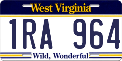 WV license plate 1RA964