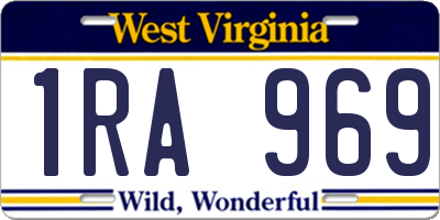 WV license plate 1RA969