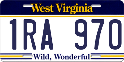 WV license plate 1RA970