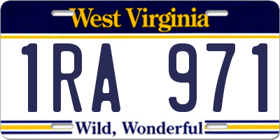 WV license plate 1RA971