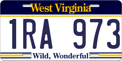 WV license plate 1RA973