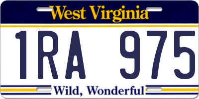 WV license plate 1RA975