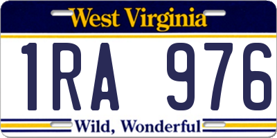 WV license plate 1RA976