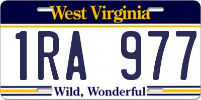WV license plate 1RA977
