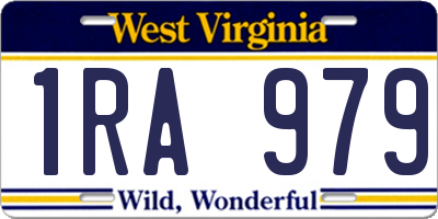 WV license plate 1RA979