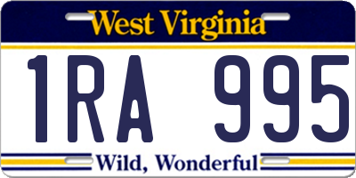WV license plate 1RA995