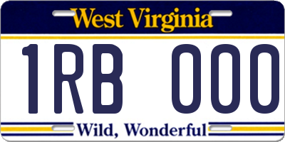 WV license plate 1RB000