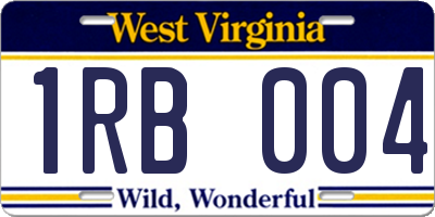 WV license plate 1RB004