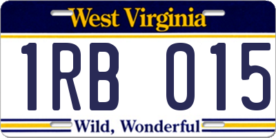 WV license plate 1RB015