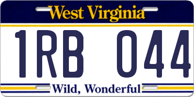 WV license plate 1RB044