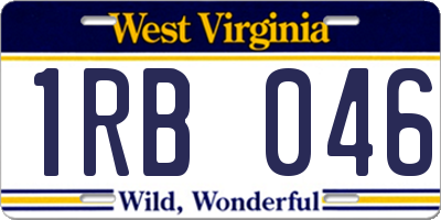 WV license plate 1RB046
