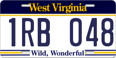 WV license plate 1RB048
