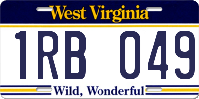 WV license plate 1RB049