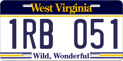 WV license plate 1RB051