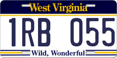 WV license plate 1RB055