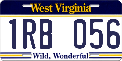 WV license plate 1RB056