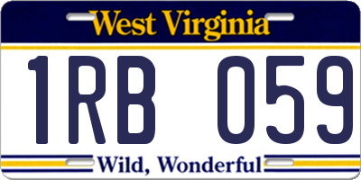 WV license plate 1RB059