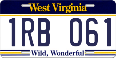 WV license plate 1RB061