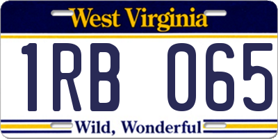 WV license plate 1RB065