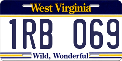 WV license plate 1RB069