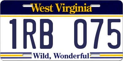 WV license plate 1RB075