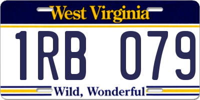 WV license plate 1RB079