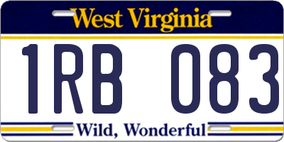 WV license plate 1RB083
