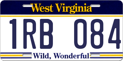 WV license plate 1RB084