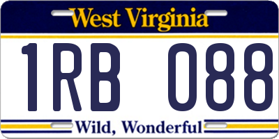 WV license plate 1RB088