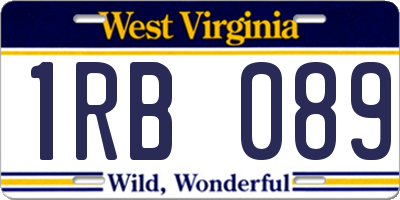 WV license plate 1RB089
