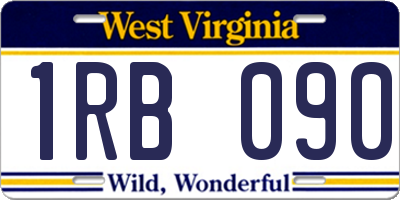 WV license plate 1RB090