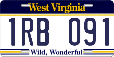 WV license plate 1RB091