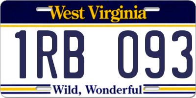 WV license plate 1RB093