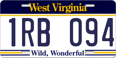 WV license plate 1RB094