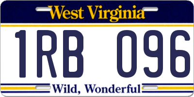 WV license plate 1RB096