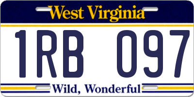 WV license plate 1RB097
