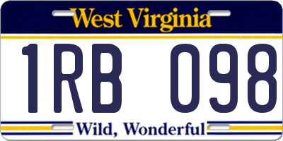 WV license plate 1RB098