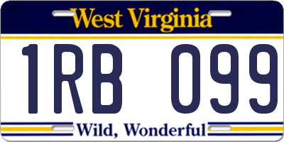 WV license plate 1RB099