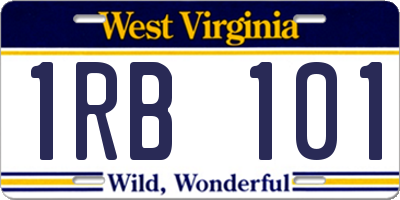 WV license plate 1RB101