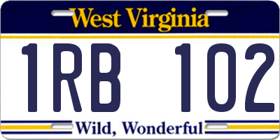 WV license plate 1RB102