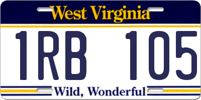 WV license plate 1RB105