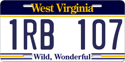 WV license plate 1RB107