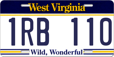 WV license plate 1RB110