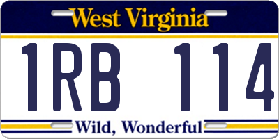 WV license plate 1RB114